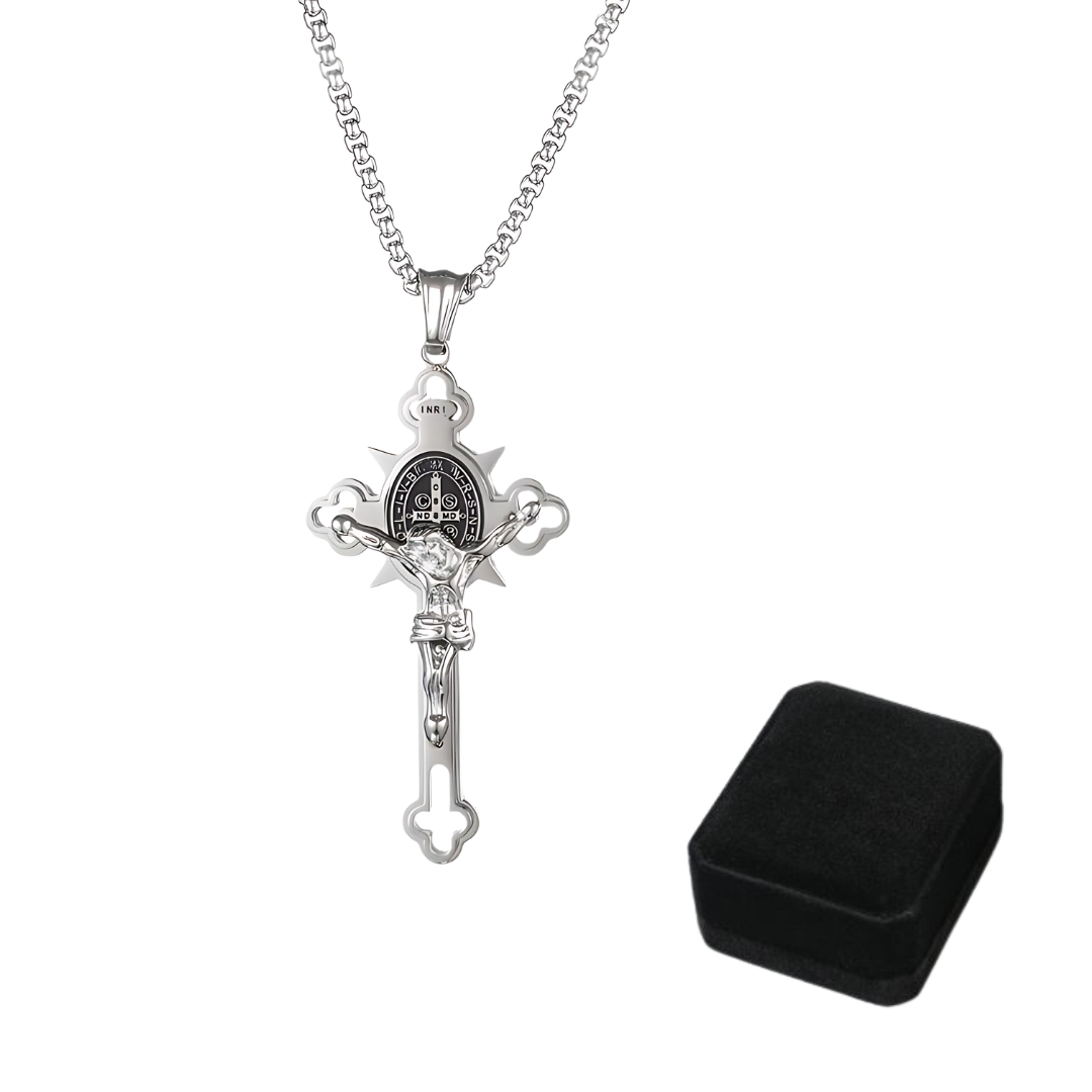 Collier croix de Jesus-Christ OR et ARGENT