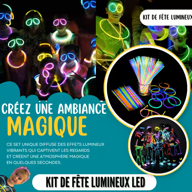 Kit de fête lumineux 50 pcs dans 1 pack