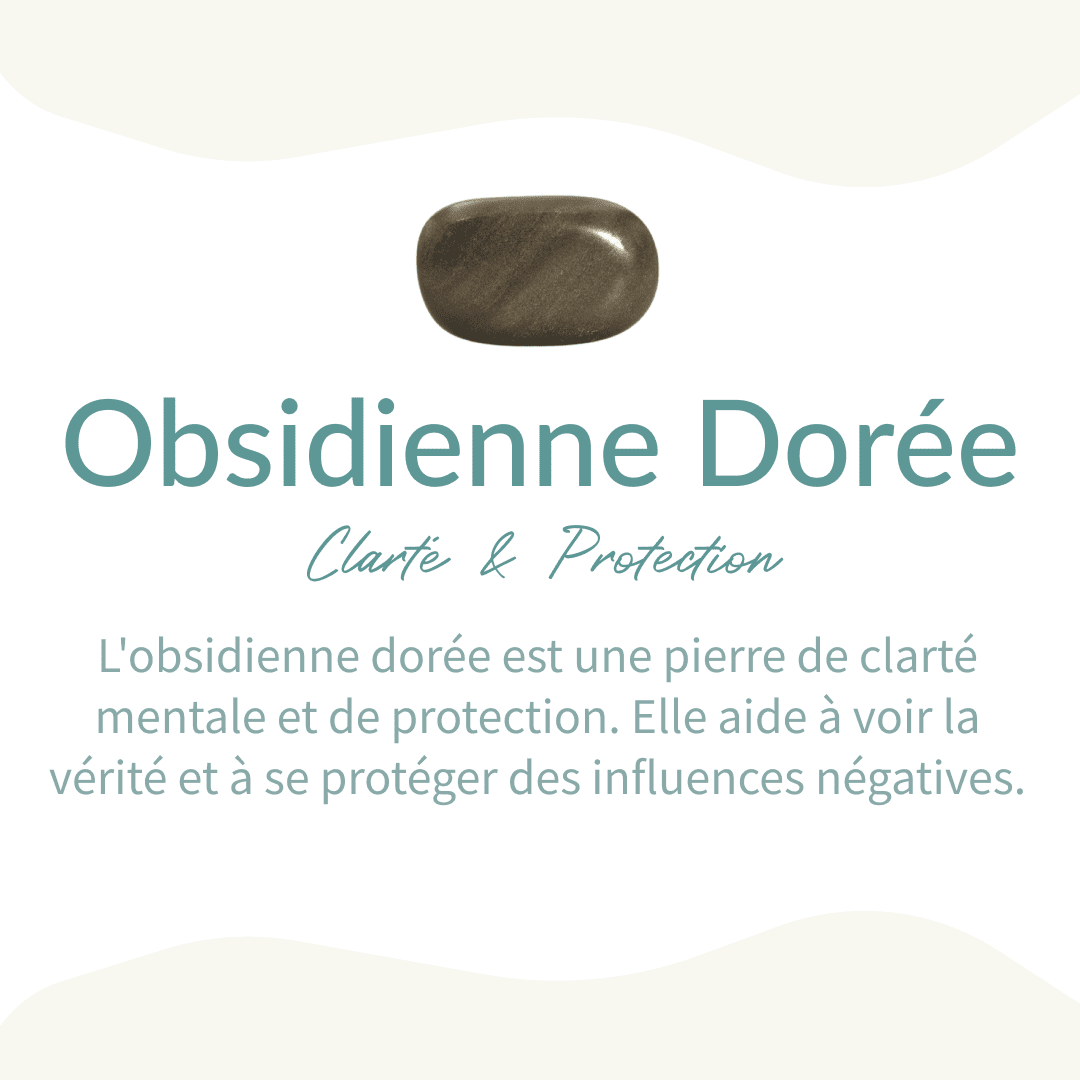 Pendentif "Sphère" en Obsidienne Dorée