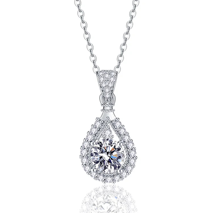 Collier de bijoux en moissanite en argent sterling 925 de 1 carat