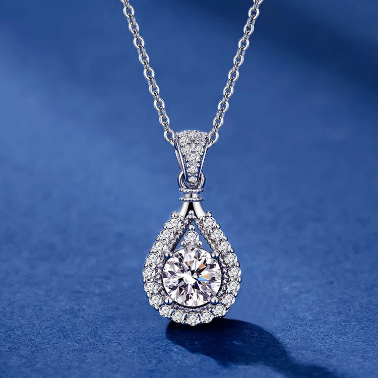 Collier de bijoux en moissanite en argent sterling 925 de 1 carat